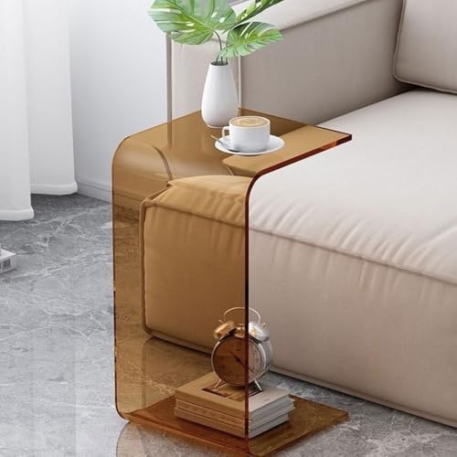 Acryl Ecktisch, Modern U-Form Klar Design Couchtisch für Wohnzimmer und Schlafzimmer von Generisch