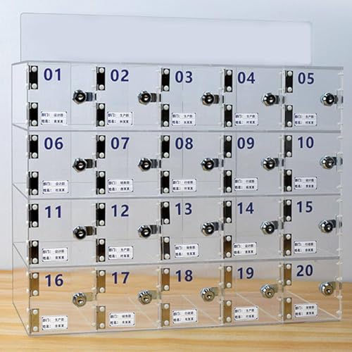 Acryl Handy Sicherheitsschrank - Transparenter Spind mit 20/30 Fächern für ms Büros & Lager - Wandhalterung für Safe Gerät ge von Generisch