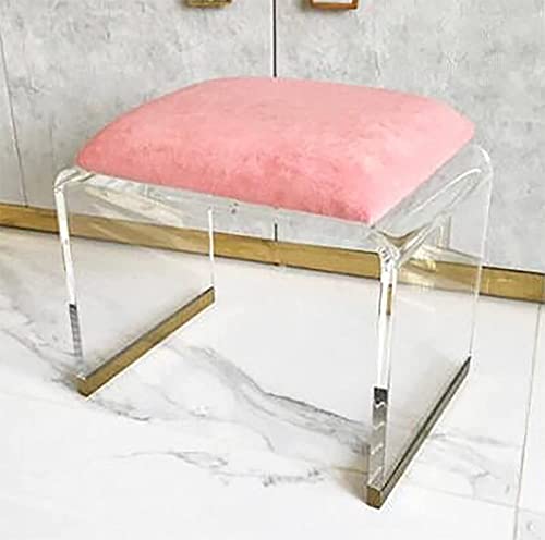 Acryl-Hocker mit Samtpolsterung – Moderner Beistelltisch & Nachttisch, stilvolle Schlafzimmermöbel, schlichtes Design für vielseitigen Einsatz, kreativer Acrylstuhl von Generisch