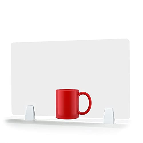 Acryl Sichtschutzwand für Büro Schreibtisch Trennwand Transparent 30x80cm inkl. 2 Clips ideal für Schule und Studentenarbeitsplätze langlebiger Schutzschirm von Generisch