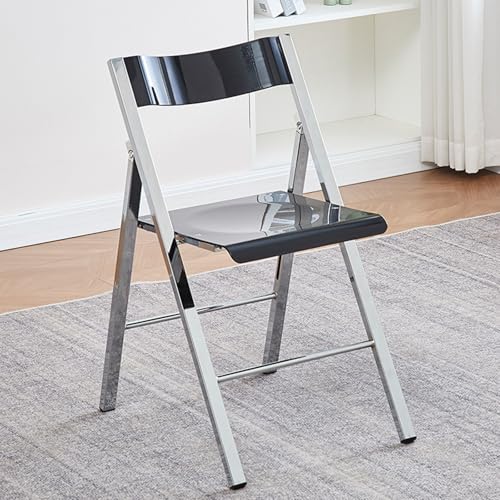 Acryl-Stuhl, stapelbar, tragbar, faltbar, Veranstaltungsstühle mit Metallrahmen, für Büro, Hochzeit, Party, Picknick, Esszimmer, Camping, 43,9 x 77 cm (B x H) von Generisch