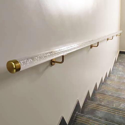 Acryl-Treppen-Handlauf-Set mit Endkappen und Halterungen – Sicherheitstreppengeländer für drinnen und draußen von Generisch