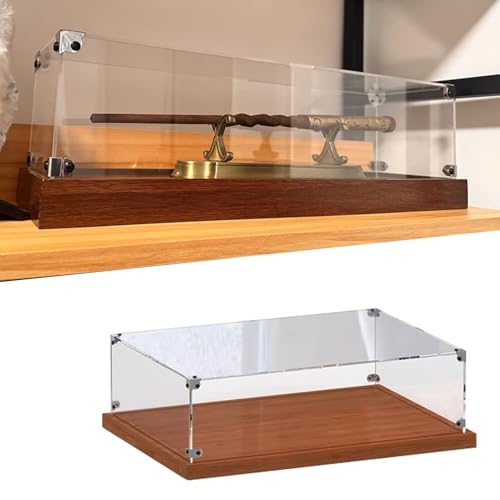 Acryl-Vitrine aus transparentem Acryl, lange Sammlerstück-Aufbewahrungsbox, staubdichte Vitrine mit Holzsockel, Arbeitsplatten-Organizer für Antiquitäten, Modelle, Kunst-Sammelstücke Acryl-Vitrine aus transparentem Acryl, lange Sammlerstück-Aufbewahrungsbox, staubdichte Vitrine mit Holzsockel, Arbeitsplatten-Organizer für Antiquitäten, Modelle, Kunst-Sammelstücke von Generisch