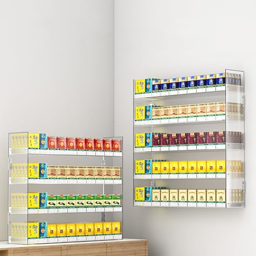 Acryl-Vitrine zur Wandmontage für Zigaretten – 3-stöckiges Regal für Supermärkte, Lebensmittelgeschäfte und Einzelhandelsdisplays – langlebige und stilvolle Aufbewahrungslösung Acryl-Vitrine zur Wandmontage für Zigaretten – 3-stöckiges Regal für Supermärkte, Lebensmittelgeschäfte und Einzelhandelsdisplays – langlebige und stilvolle Aufbewahrungslösung von Generisch