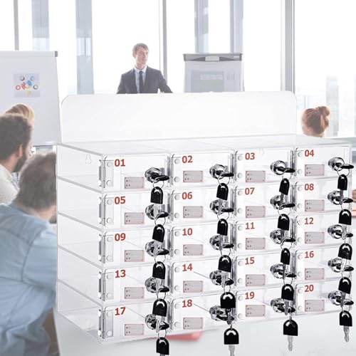 Acryl-Wand-Aufbewahrungsschrank mit Schlüsseln, sichere Pfandbox für Handys – ideal für Büro, Schule, Klassenzimmer und Fabrikgebrauch Acryl-Wand-Aufbewahrungsschrank mit Schlüsseln, sichere Pfandbox für Handys – ideal für Büro, Schule, Klassenzimmer und Fabrikgebrauch von Generisch