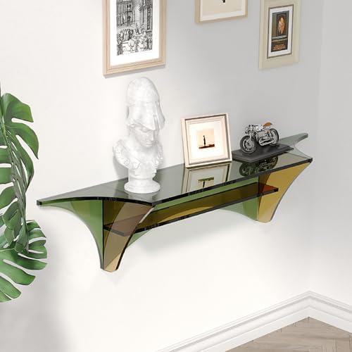 Acryl Wandmontierter Diele Konsolentisch Schwebender Sofa Beistelltisch Modernes Lagerregal für Wohnzimmer, Flur, Foyer, Veranda Acryl Wandmontierter Diele Konsolentisch Schwebender Sofa Beistelltisch Modernes Lagerregal für Wohnzimmer, Flur, Foyer, Veranda von Generisch