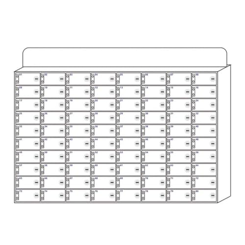Acryl-Wandschrank mit Schloss – 80 Steckplätze weißer Schreibtisch für sauberen Raum – ideal für Büros, Schulen und Zuhause von Generisch