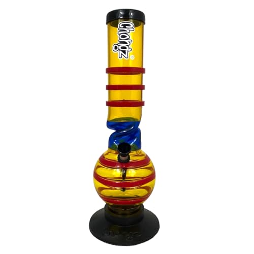 Acrylbong The Max Eis-Bong ICE Wasserpfeife Bong aus Acryl mit Kickloch/Höhe 300 mm / 420QUEENZ Bong-Kollektion (Gelb) von Generisch