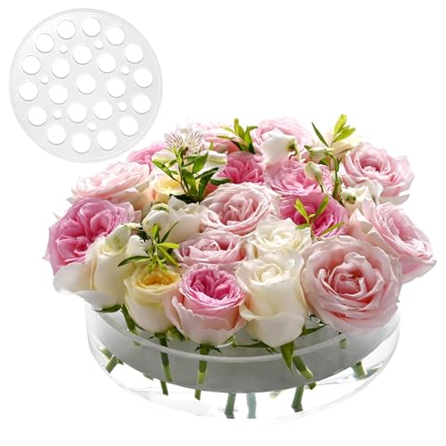 Acrylvasen für - Zylindrische moderne Vase mit Löchern | Runde Formblumendekoration Oraganizer | Transparente Blumenstücke mit niedriger Dekoration Vase für Esstisch Party Hochzeitsdekoration Acrylvasen für - Zylindrische moderne Vase mit Löchern | Runde Formblumendekoration Oraganizer | Transparente Blumenstücke mit niedriger Dekoration Vase für Esstisch Party Hochzeitsdekoration von Generisch