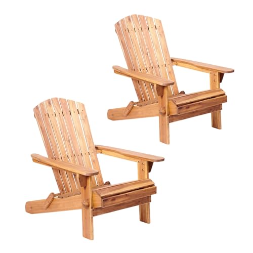 Adirondack Klappstuhl 2er Set zum Entspannen Gartenstuhl Outdoor Stapelbar Armlehne Ergonomisch Holz Akzent Möbel Lounge Stühle für Garten Terrasse Hinterhof Deck Adirondack Klappstuhl 2er Set zum Entspannen Gartenstuhl Outdoor Stapelbar Armlehne Ergonomisch Holz Akzent Möbel Lounge Stühle für Garten Terrasse Hinterhof Deck von Generisch