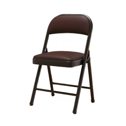 Aimeryup Klappbarer Stuhl für den Eingangsbereich, mit Rückenlehne, Kunstlederkissen, Sitz, Metallrahmen, 45 x 10 x 98 cm (Größe: 45 x 10 x 98 cm, Farbe: C) von Generisch