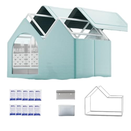 Air Conditioner Cat House,Dog House with Ac,Pet Cooling Houses,Pet Cooling Houses,Foldable, with Air Conditioning 10 Ice Packs,for Small,Medium,and Large Dogs and Cats (Green, Large) von Generisch