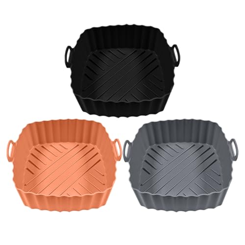 Air Fryer Liner - Silicon Air Fryer Liner | Airfryer Silicon Liner | 3 Stück Backschale | Nicht-Schicht-Quadratluft-Fritteuse-Liner Für Ofen Rösten Kochmikrowellenküchter Küchentheke Dail Air Fryer Liner - Silicon Air Fryer Liner | Airfryer Silicon Liner | 3 Stück Backschale | Nicht-Schicht-Quadratluft-Fritteuse-Liner Für Ofen Rösten Kochmikrowellenküchter Küchentheke Dail von Generisch