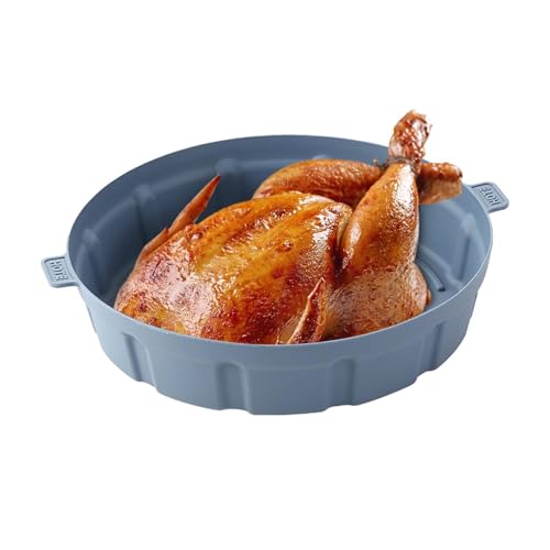 Air Fryer Silicon Liner - runder wiederverwendbarer Backkorb, hitzebeständiges Griff Design | Ofenmikrowellenluft Fritteuse, 10-Zoll-Luftbraten, 7-8 Liter Größe von Generisch