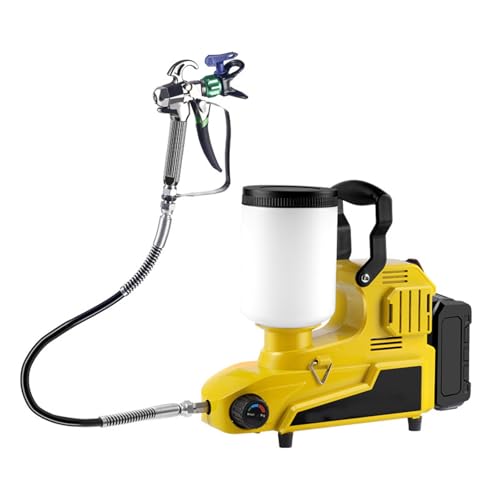 Airless-Hochdruck-Farbsprüher, 500 W Dispersionssprüher mit 5 m Schlauch und 50 cm Verlängerungsstange, 2 l Kapazität für Brandschutz im Innen- und Außenbereich von Generisch