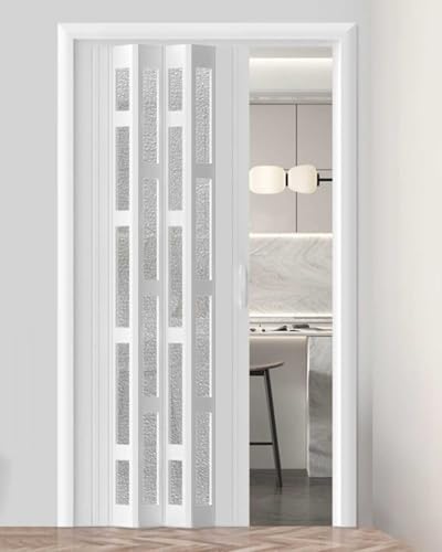 Akkordeon-Falttür aus PVC, 91,4 x 203,2 cm, faltbares Schiebetor für Schrank, Schrank, Küche, Flur, Trennwand und Dusche, platzsparende Lösung, Weiß Akkordeon-Falttür aus PVC, 91,4 x 203,2 cm, faltbares Schiebetor für Schrank, Schrank, Küche, Flur, Trennwand und Dusche, platzsparende Lösung, Weiß von Generisch