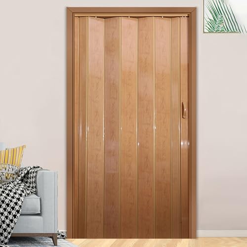 Akkordeon-Falttür aus glänzendem PVC, magnetische Ziehharmonika-Innentür, einfache Installation, platzsparend, 101,5 x 203 cm, ideal für Heimbüro oder kleine Räume Akkordeon-Falttür aus glänzendem PVC, magnetische Ziehharmonika-Innentür, einfache Installation, platzsparend, 101,5 x 203 cm, ideal für Heimbüro oder kleine Räume von Generisch