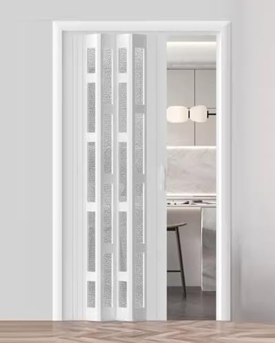 Akkordeon-Falttür aus mattiertem Acryl-PVC, Magnetverschluss für einfache Installation, ideal für Schrank, Küchenschrank, Trennwand von Generisch