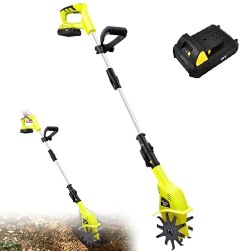 Akku-Gartenfräse, elektrisch, verstellbarer Teleskopstiel für einfache Bodenbearbeitung, ideal für Rasen- und Gartengestaltung von Generisch
