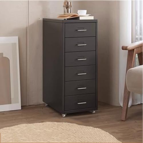 Aktenschrank aus Metall mit Schloss, vertikale Dokumentenaufbewahrung auf Rollen, unter dem Schreibtisch, Druckerständer, reichlich Platz für Akten und Bürobedarf Aktenschrank aus Metall mit Schloss, vertikale Dokumentenaufbewahrung auf Rollen, unter dem Schreibtisch, Druckerständer, reichlich Platz für Akten und Bürobedarf von Generisch