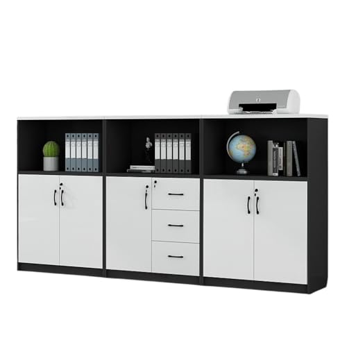 Aktenschrank & Druckerständer – 5-türiger Büroschrank mit 3 Fächern für Dokumente und Zubehör – ideale Lösung für das Home Office von Generisch