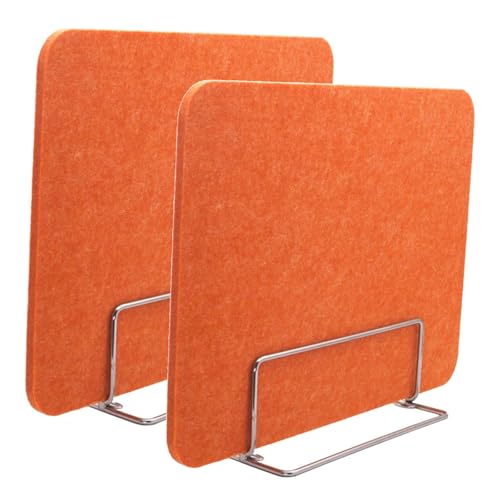 Akustische Bürotrennwand mit abgerundeten Ecken - Einfache Installation - Ideal für Zuhause & Büro - Geräuschreduzierende Schallschutzplatte in Orange - 40 x 90 cm von Generisch