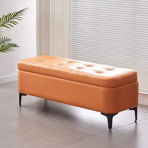 Akzentbank für Wohnzimmer, Klapp-Top-Ottomane, PU-Leder, getuftete, gepolsterte Oberseite, moderne Bett-Endbank für Schlafzimmer, Aufbewahrungstruhe, Sitzgelegenheit im Innenbereich Akzentbank für Wohnzimmer, Klapp-Top-Ottomane, PU-Leder, getuftete, gepolsterte Oberseite, moderne Bett-Endbank für Schlafzimmer, Aufbewahrungstruhe, Sitzgelegenheit im Innenbereich von Generisch