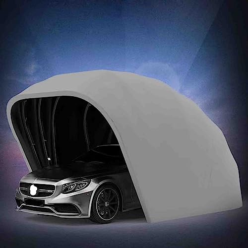 All Weather Proof Carport, Mobile Folding Garage Canopy Semi-Automatic Shelter with Lock for Vehicle Protection von Generisch