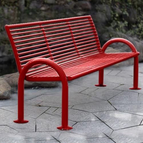 Allwetter-Gartenbank mit Rückenlehne und Armlehne, robuster Metall-Zweisitzer für Parks, Einkaufszentren und Straßen von Generisch