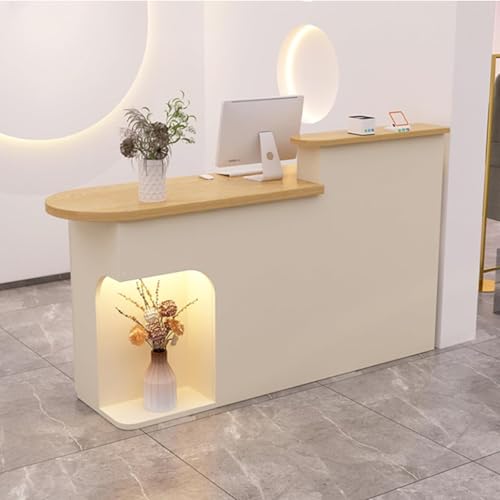 Almond Rezeptionstisch mit abschließbaren Schubladen, platzsparender Holz-Thekentisch für Büro und Einzelhandel, 80 x 49,8 x 104,9 cm, stilvolle Lösung für den Schreibtisch von Generisch