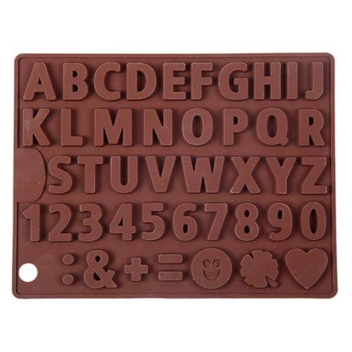 Alphabet-Silikonform Schokoladen Silikonformen mit Buchstaben und Zahlen, Buchstaben Zahlen Schokoladenformen Seifenform Backform zum Kuchen Keks Süßigkeiten Fondant Dekoration von Generisch