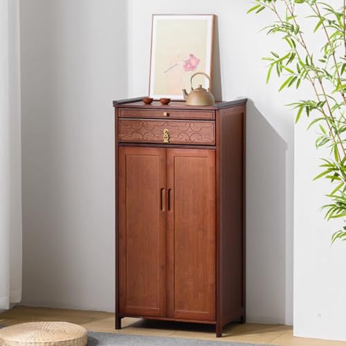 Altartisch für Meditation, chinesischer Vintage-Buddha-Aufbewahrungsschrank, Bambus-Beistelltisch mit Ablage, schlichtes Design, Opfertisch für den Heimtempel, Birnenfarbe, 52 x 38 x 101 cm Altartisch für Meditation, chinesischer Vintage-Buddha-Aufbewahrungsschrank, Bambus-Beistelltisch mit Ablage, schlichtes Design, Opfertisch für den Heimtempel, Birnenfarbe, 52 x 38 x 101 cm von Generisch