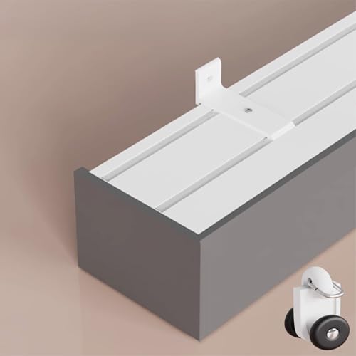 Aluminium-Duschvorhangschiene – 3-in-1 Doppelschienen-Raumteiler, geräuschfrei, leichtgängiges Rollen, 100 cm grau, einfach zu installieren, platzsparende Lösung von Generisch