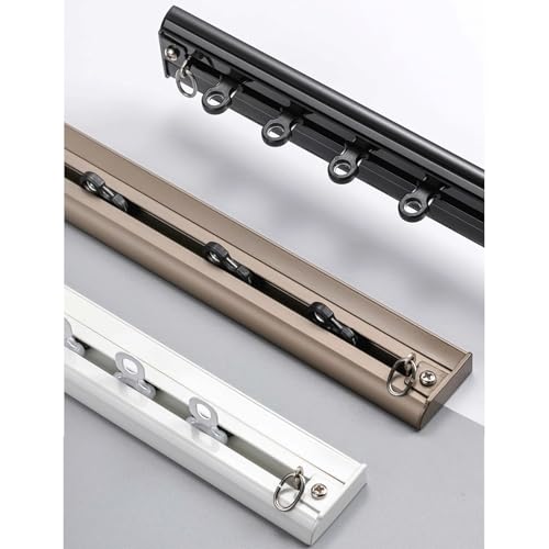Aluminium-Gardinenstange, Deckenschienensystem – einfach zu installierende Vorhang-Hardware für Fenster und Duschvorhänge, Raumteiler (Messing, 3,3 m) von Generisch