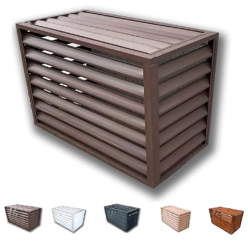 Aluminium-Klimaanlagenzaun-Abdeckung – schützender AC-Kondensatorrahmen für den Außenbereich, ideal für Garten, Hof, Balkon und Pool (Weiß, 110 x 60 x 80 cm) von Generisch