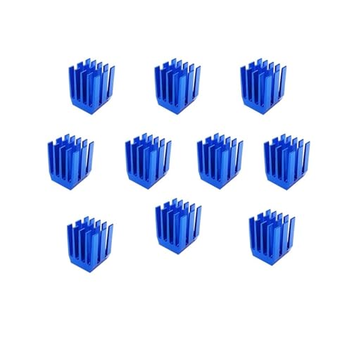 Aluminium-Kühlkörper Kühler 3D-Druckerteile Kühlkörper zur Kühlung TMC2209 A4988 DRV8825 Schrittmotor-Treibermodul(10PCS Blue Heat Sink) von Generisch