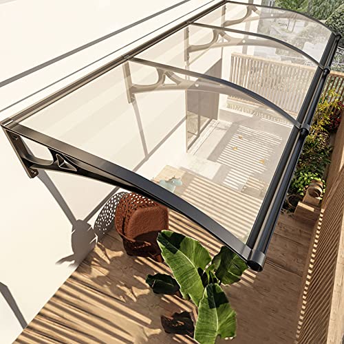 Aluminium-Markise, gebogen, Polycarbonat-Überdachung für Außentür, Eingangsdach für Balkon, Terrasse, Veranda, Aluminium-Markise, gebogen, Polycarbonat-Überdachung für Außentür, Eingangsdach für Balkon, Terrasse, Veranda, von Generisch