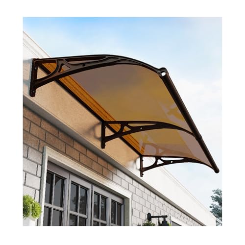 Aluminium Polycarbonat Türvordach Transparent Gewölbte Markise für Haustür & Balkon Wetterbeständig Outdoor Shelter mit Befestigungsmaterial von Generisch