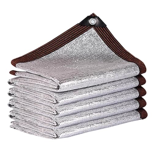 Aluminium-Schattennetz, 90 % UV-reflektierend, mit Ösen für Auto, Terrasse, Garten, Balkon, Größen: 1 x 2 m, 2 x 4 m, 2 x 10 m, 4 x 4 m, 5 x 6 m, 6 x 10 m, 10 x 10 m, 12 x 12 m (1 x 9 m) von Generisch