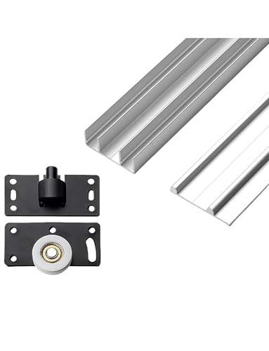 Aluminium-Schiebetürschienen-Set mit 3 Schienen, 180 cm, silberfarben, für Kleiderschrank- und Schrank-Glastüren, einfache Installation, langlebig, leichtgängiges Gleitsystem Aluminium-Schiebetürschienen-Set mit 3 Schienen, 180 cm, silberfarben, für Kleiderschrank- und Schrank-Glastüren, einfache Installation, langlebig, leichtgängiges Gleitsystem von Generisch