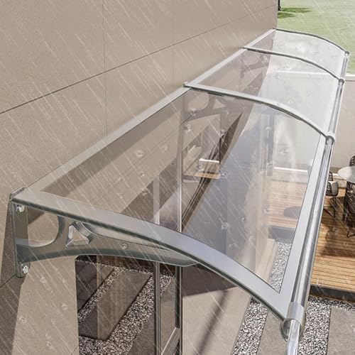 Aluminium-Türvordach, Polycarbonat-Markise für die Haustür, moderne transparente Eingangsabdeckung, 60 x 130 cm, stilvoller Wetterschutz für den Hauseingang Aluminium-Türvordach, Polycarbonat-Markise für die Haustür, moderne transparente Eingangsabdeckung, 60 x 130 cm, stilvoller Wetterschutz für den Hauseingang von Generisch