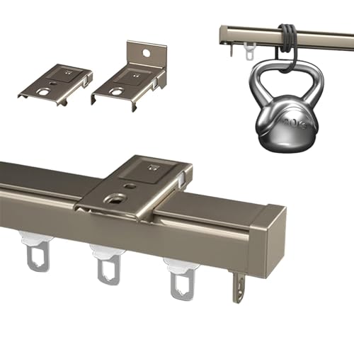 Aluminium-Vorhangschiene, 0,5–6 m, Decken- oder Wandbefestigungssystem für Pergola und Badewannen-Vorhänge, goldfarben, 150 cm – vielseitiges und langlebiges Design von Generisch