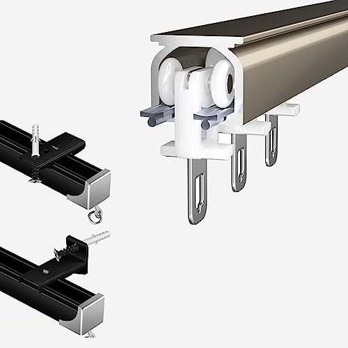 Aluminium-Vorhangschienen, 1 m - 10 m, Decken- oder Wandmontage, gleitender Raumteiler, reibungsloser und leiser Betrieb, perfekt für Zuhause und Büro von Generisch