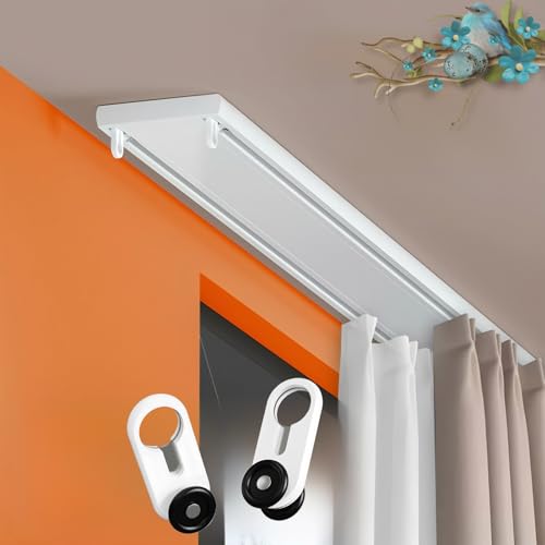 Aluminium-Vorhangschienen-Set, strapazierfähig, Doppelschiene, für Deckenmontage, 4,7 m, Grau, ideal für Vorhänge und Vorhänge, einfache Installation Aluminium-Vorhangschienen-Set, strapazierfähig, Doppelschiene, für Deckenmontage, 4,7 m, Grau, ideal für Vorhänge und Vorhänge, einfache Installation von Generisch