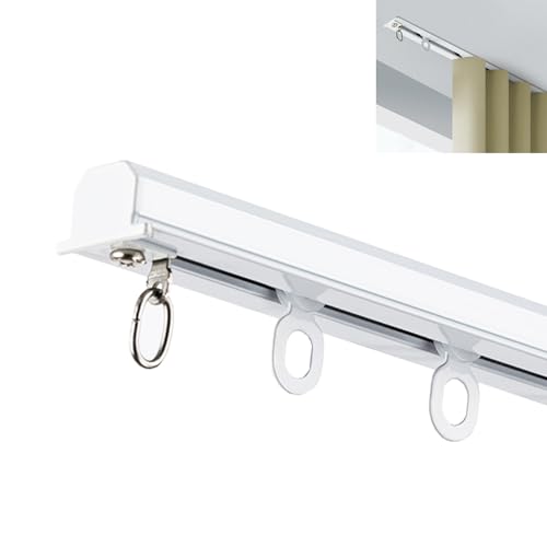 Aluminium-Vorhangschienensystem mit Haken und Rollen, einfache Installation und sanftes Gleiten für Zuhause und Büro von Generisch
