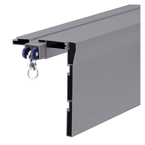 Aluminium-Vorhangschienensystem – nahtlose Abdeckbox für Hotel/Studio/Wohnung – Einzelschiene Raumteiler – verstellbare Längen 1–6 m (grau/Deckenhalterung 1,7 m) von Generisch