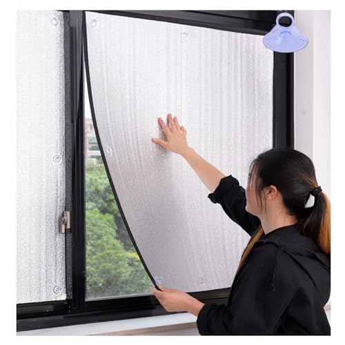 Aluminiumfolie Isolierfolie,Sichtschutz Wärmeisolierung Reflektierende Fensterfolie,UV Schutz Sonnenschutzfolie Fenster Innen Oder Außen,mit Saugnapf,für Das Heimbüro,Garage(50x180cm) von Generisch