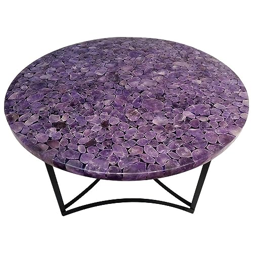 Amethyst Esstischplatte I Runde Tischplatte I Lila Tischplatte I Amethyst Wohnzimmertischplatte I Amethyst Rasen Tischplatte 152,4 x 152,4 cm von Generisch