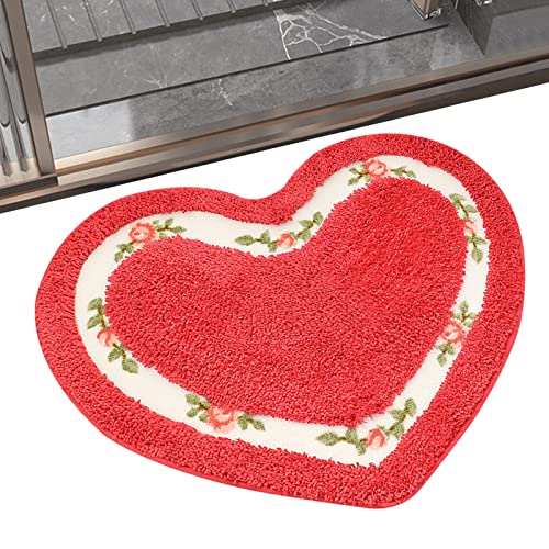 Amore Form-Badteppich - saugfähiger Plüsch-Herz-Teppich, florale Bodenabdeckung | Hochzeitszeremonie Dekoration mit nicht rutschender Dusche, Eingangsmatte Amore Form-Badteppich - saugfähiger Plüsch-Herz-Teppich, florale Bodenabdeckung | Hochzeitszeremonie Dekoration mit nicht rutschender Dusche, Eingangsmatte von Generisch