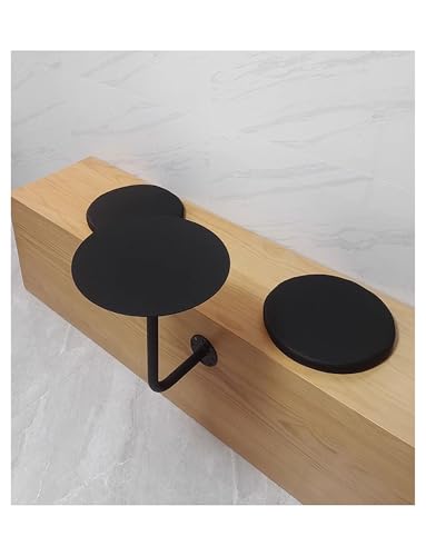 An der Wand montierter Stehtisch, kleiner Beistelltisch mit schmiedeeiserner Metallplatte, L-förmiger Couchtisch, runder Pub-Tisch an der Wand, kleiner Wandschreibtisch for das Café-Büro(Black,15.7in/ von Generisch